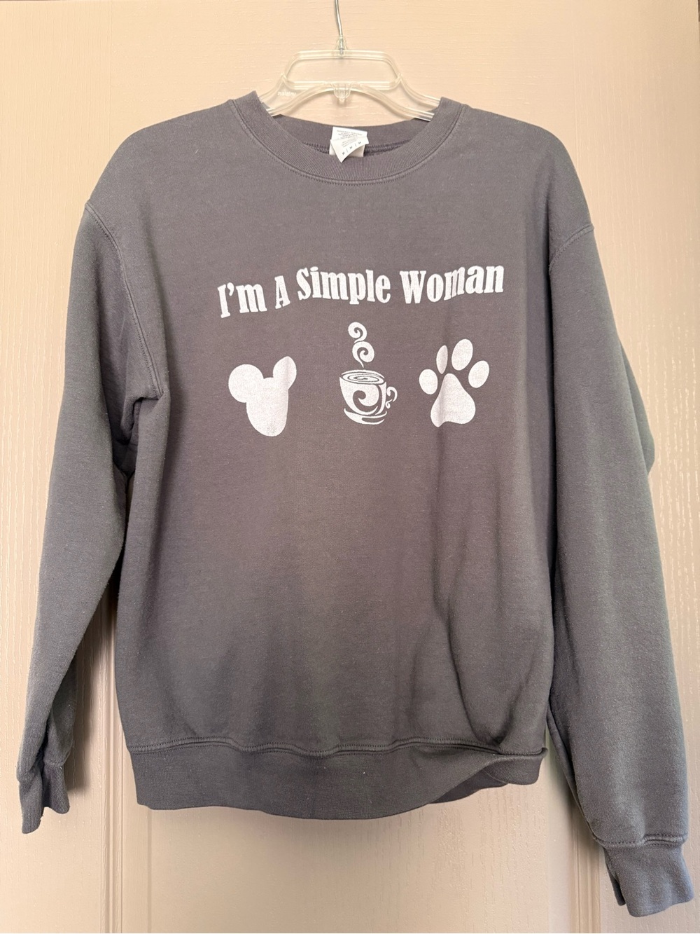 Gildan Charcoal Crewneck Sweatshirt with White Graphic